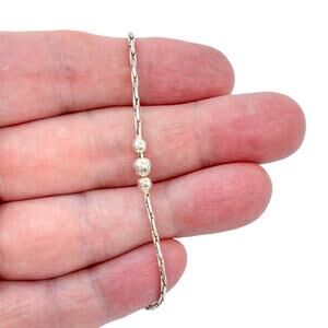 Vintage Italy Sterling Silver 925 | Beaded Anklet | 10"